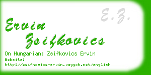 ervin zsifkovics business card